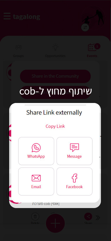 שיתוף מחוץ ל-cob